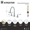 thumbnail image 6 of Kingston Brass KS2791ZLLS Silver Sage Double-Handle 3-Hole Widespread Kitchen Faucet in Polished Chrome, 6 of 7