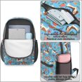 thumbnail image 4 of Basset Hound and Floral Blue Pattern 17" School Backpacks for Teens,Waterproof Oxford Fabric,S-Shape Padded Straps for School,Travel,Hiking,Camping, 4 of 6