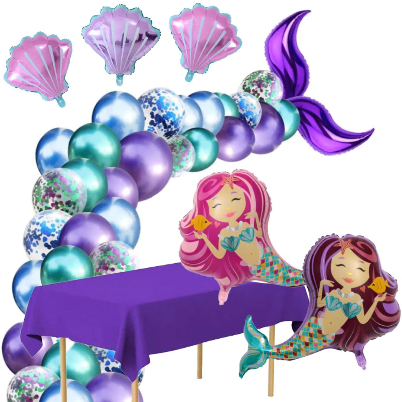 Details about   DIY Mermaid Tail Balloon Garland Set Latex Balloons Arch for Wedding Birthday I 
