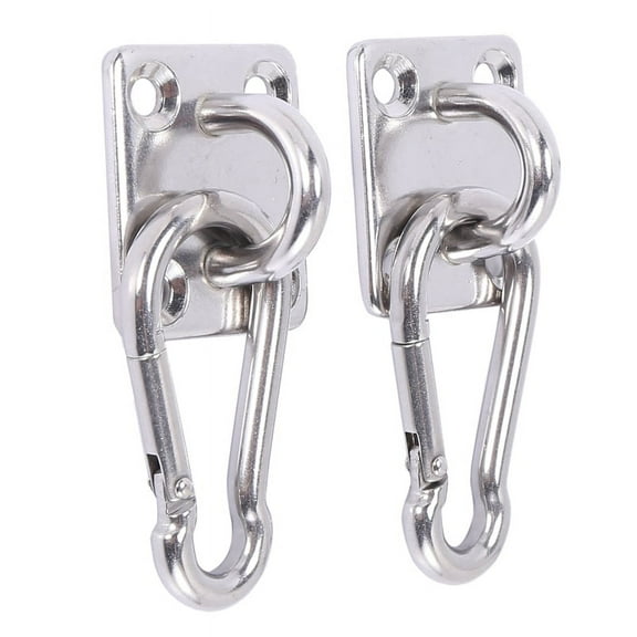 2 Sets Of Suspended Ceiling Wall Mount U-Shaped Hooks Stainless Steel Heavy Duty Multi-Function Hammock Hook Metal Base Plate with