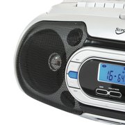 Supersonic Bluetooth CD/Cassette/Radio Portable Audio System, White, SC-729BT