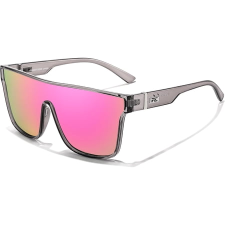 FEISEDY Sunglasses for Women Men, Fashion Mirrored Single Lens, Driving Beach Sunnies UV400 Shades B2996