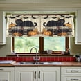 thumbnail image 3 of Yayeee Kitchen Curtains Tier Set of 2 Light Filtering 57"x36" Over Sink Window Panels, Halloween Cat, 3 of 7
