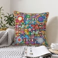 thumbnail image 3 of Housses de Coussin Décoratives en Velours Lot de 2, Housse de Coussin Carrée Douce avec Fermeture Éclair Invisible Impression Fractale Mandala Coloré, 20"x20 Pouces, 3 of 6