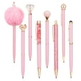 thumbnail image 6 of WEMATE  8Pcs Ballpoint Set,Ballpoint Bling for Women,Girly,Black & Blue Ink Ball Point Gifts for Wedding Bridesmaid Office Pink Supplies (Pink), 6 of 10