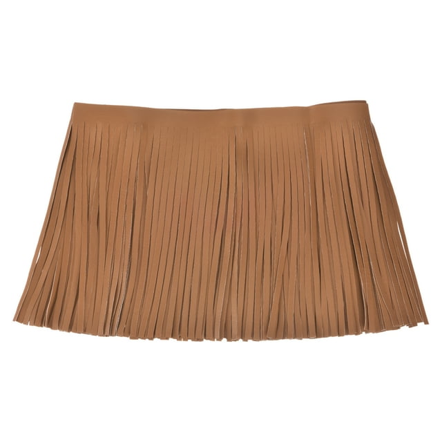 Uxcell 1 Yarda 10 Pulgadas Fleco de Cuero Sintético para Coser, Marrón