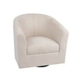 thumbnail image 3 of Ariana 360 Degree Swivel Barrel Chairs, Swivel Accent Chairs for Living Room with Armrest, Bucket Chairs for Home, Modern Accent Chairs, Small Club Chairs for Small Spaces - Ivory, Linen, 3 of 9