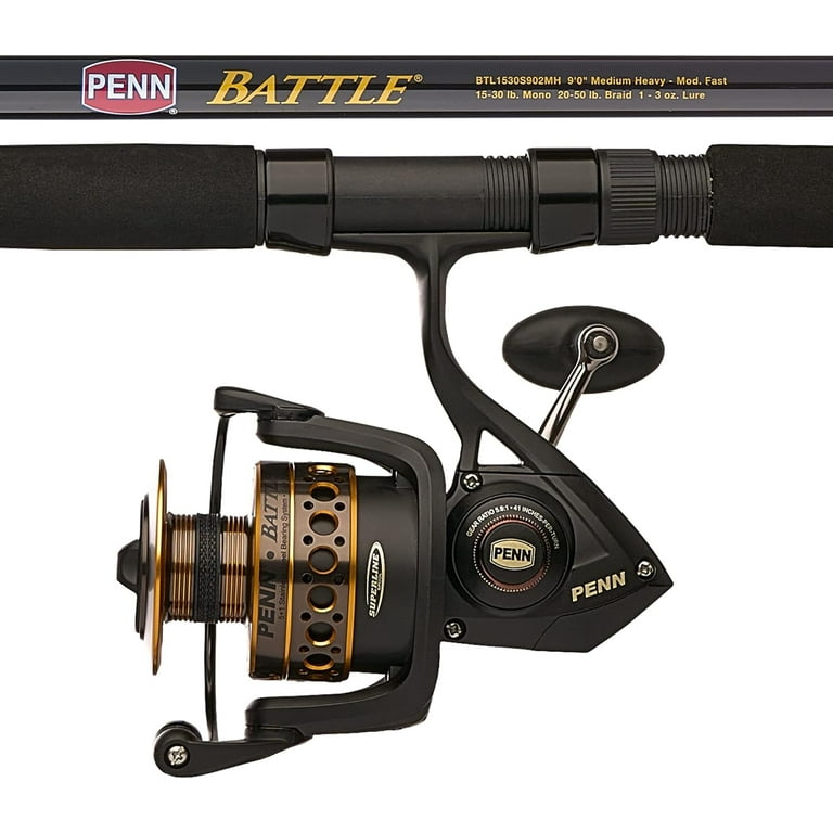 PENN 9' Battle Spinning Fishing Rod and Reel Combo Kit, Size 6000