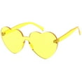 thumbnail image 2 of One Piece Rimless Heart Sunglasses Color Tinted Mono Block Lens 65mm (Yellow), 2 of 4