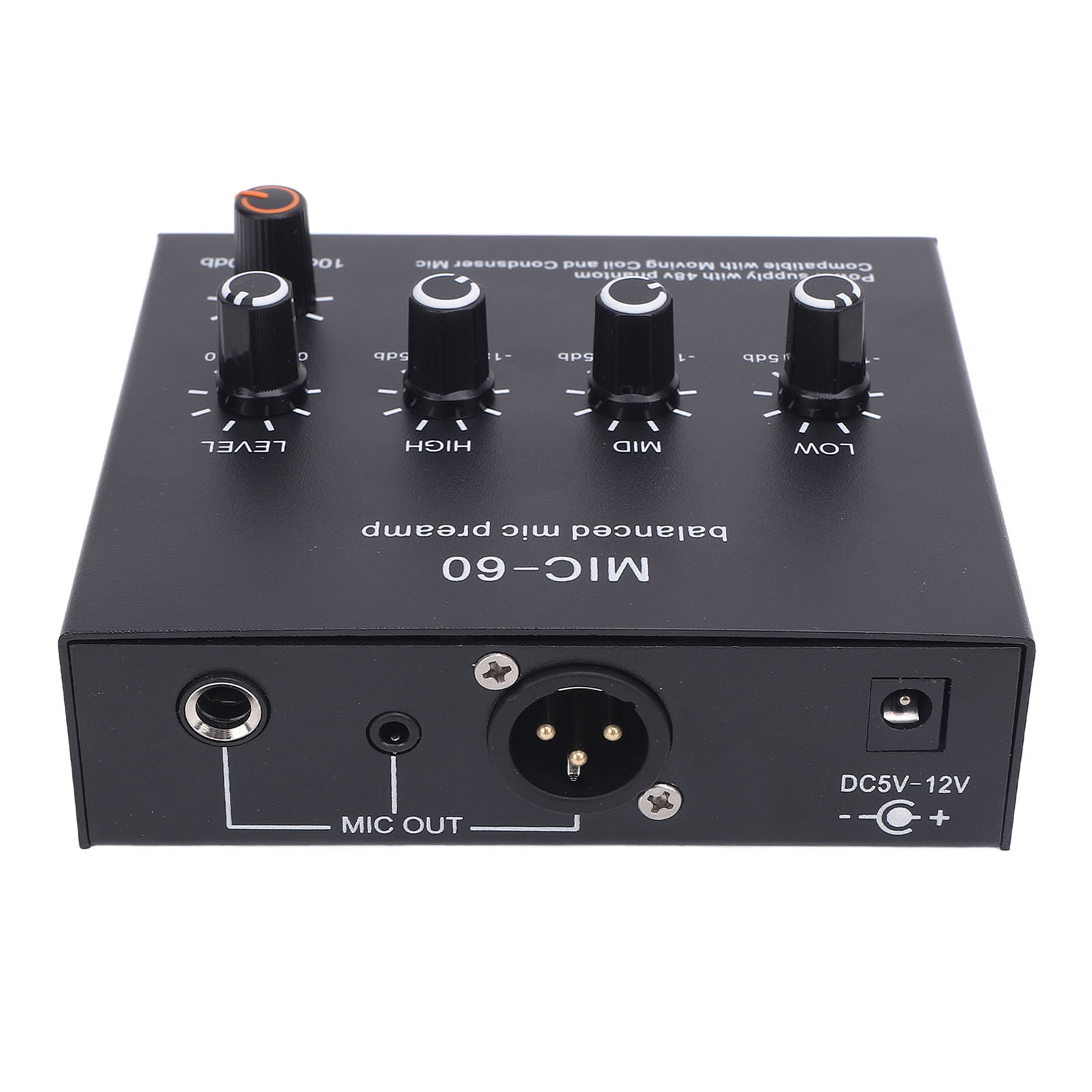 3,Channel Mic Preamp: Boost Sound W/ 60dB Gain, XLR, 3.5mm  6.35mm Inputs, Studio Quality