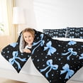 thumbnail image 4 of Erosebridal Cute Coquette Bow 7-Piece Bedding Comforter Set For Girls,Blue Kawaii Stars Pattern Kids King Bedding Sets,Reversible, 4 of 7