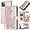 Rose Gold, variant on for iPhone 11 Pro Max Wallet Case,11 Pro Max Phone Case Card Holder Floral Leather Kickstand Flip Cases,Wrist Strap, Closure,Shockproof Protective Cute Cover (Rose Gold)