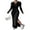 Black, variant on Gupgi Women Knit Midi Dress Autumn Long Sleeve Lapel Collar Solid Color Bodycon Long Dresses