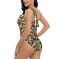 thumbnail image 4 of Easygdp Skulls1 Women's One Shoulder Ruffle Monokini Bathing Suits with Removable Chest Pad, Quick Drying - Medium, 4 of 8