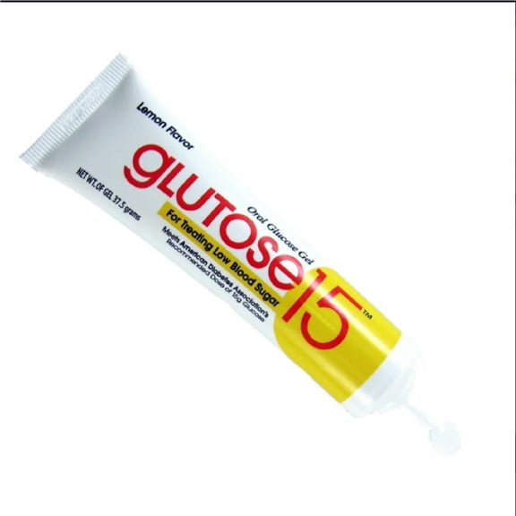 Glutose 15 Glucose Supplement Lemon Flavor Tube for Treating Blood Sugar