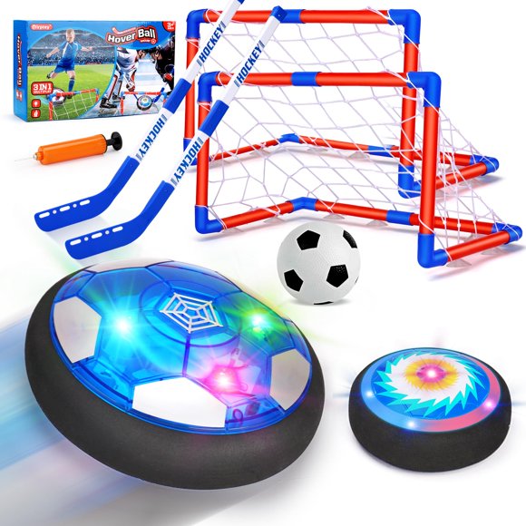 Juego de balones de fútbol Hover y hockey para niños pequeños Qirptey 3 en 1 con LED