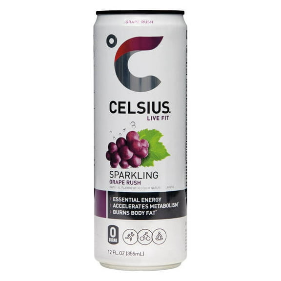 Celsius Sparkling Grape Rush Energy Drink, 12 fl oz - (Pack of 1)