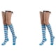thumbnail image 4 of Sonducket Calcetines a rayas hasta el muslo antideslizantes estilo preppy JK juegos deportivos Día de San Valentín accesorios de mujer azul raya blanca azul 2Conjunto, 4 of 6