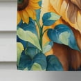 thumbnail image 4 of Tibetan Mastiff in Sunflowers House Flag 28 in x 40 in, 4 of 5