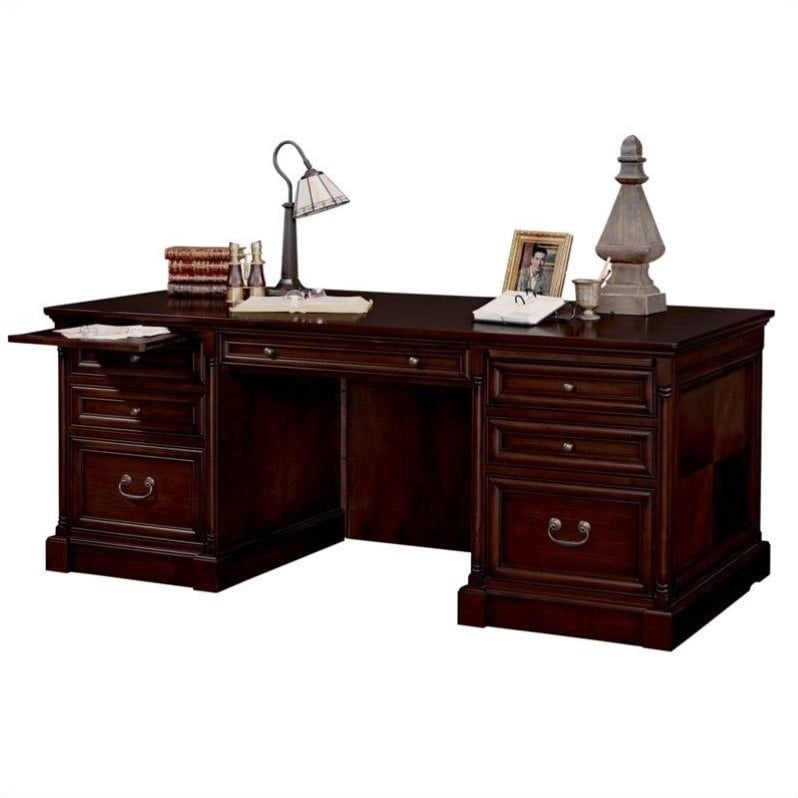Martin Furniture Mount View Executive Wood Computer Desk In Cherry