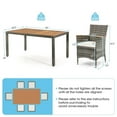 thumbnail image 3 of Pemberly Row 7PCS Patio Rattan Dining Set Acacia Wood Table Cushioned Chair-Gray, 3 of 8