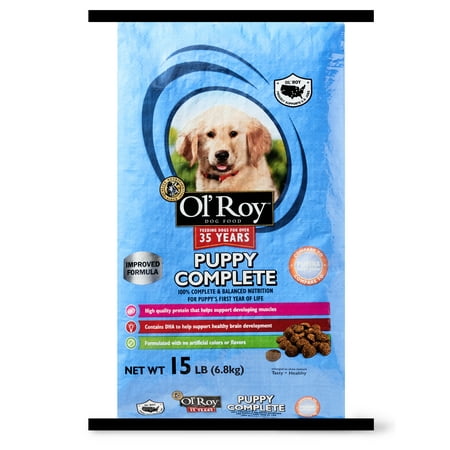 Ol' Roy Puppy Complete Dry Dog Food, 15 lb (Best Food For 3 Month Old Puppy)