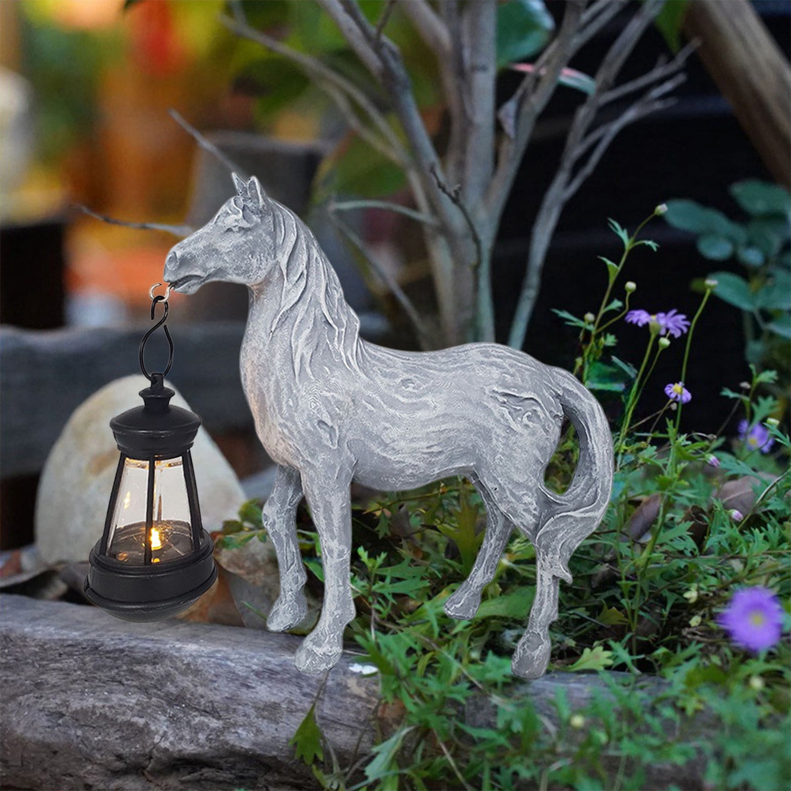 Solar Garden Animal Figurine Light Outdoor Decoration, Decorative Resin Landscape Lighting With Automatic Dusk To Dawn Sensor Waterproof Patio Yard Ornament Accent Lights