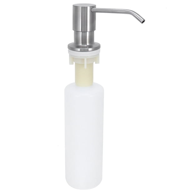 Dispensador de Jabón para Platos, Acero inoxidable y Plástico fácil de Instalar Dispensador de Jabón Moderno Recargable Para Encimera de Cocina para Lavamanos de Baño