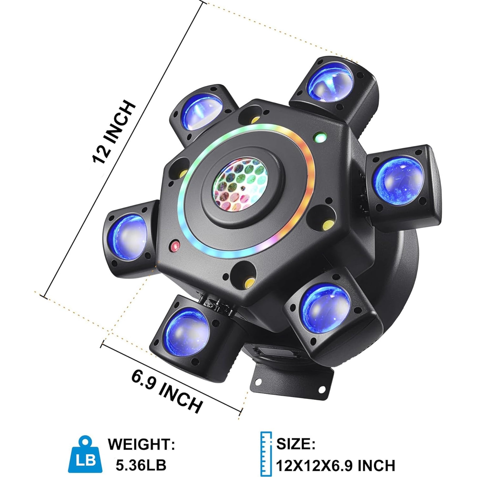 Moving Head Dj Lights for Parties, Disco Stage Lights 7-in-1 LED RGBW 6 Arms with Mixed Lighting Effects,DJ Stage Lighting for Party Disco Club Wedding Bar