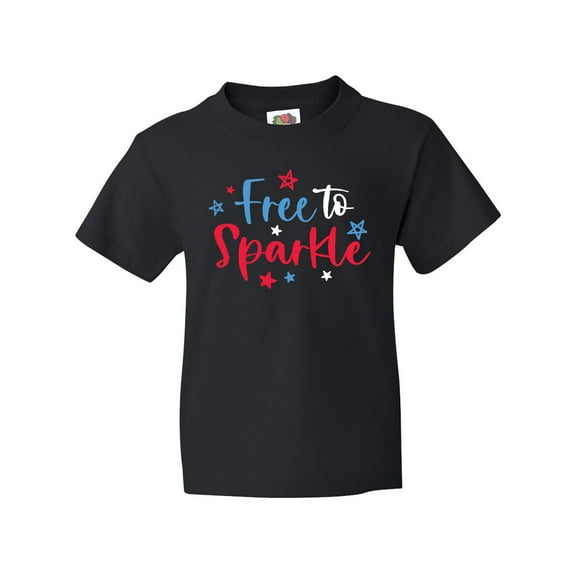Inktastic 4th of July Free to Sparkle in Red White and Blue Youth T-Shirt
