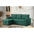 thumbnail image 5 of Victorian Sectional Sofa Bed w/ Storage - Green L-Shape Sleeper Couch, Modern Reversible Design, Living Room Furniture, 5 of 6