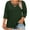 Green, variant on Fall Fashion Must Haves Women's Classic V Neck Solid Color Top Three Quarter Sleeve Basic Wardrobe Essential Tees Tshirts Women Fall Clothes