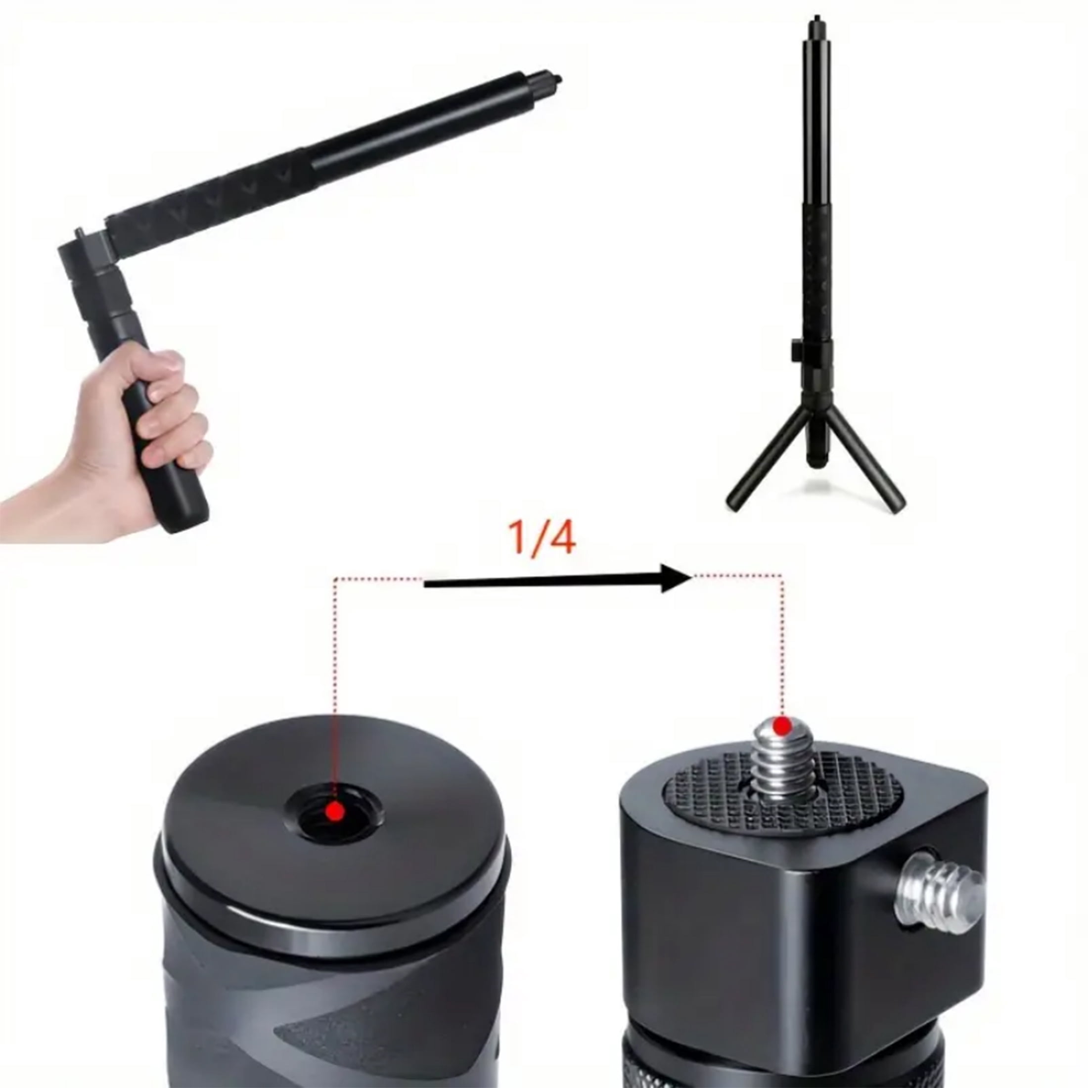 120cm Long Invisible Selfie Stick with 360°Rotating Adjustable Foldable Tripod for Insta360 Bullet Time Bundle, Compatible with Insta360 X3/ One X2/One RS/One R/One Accessories