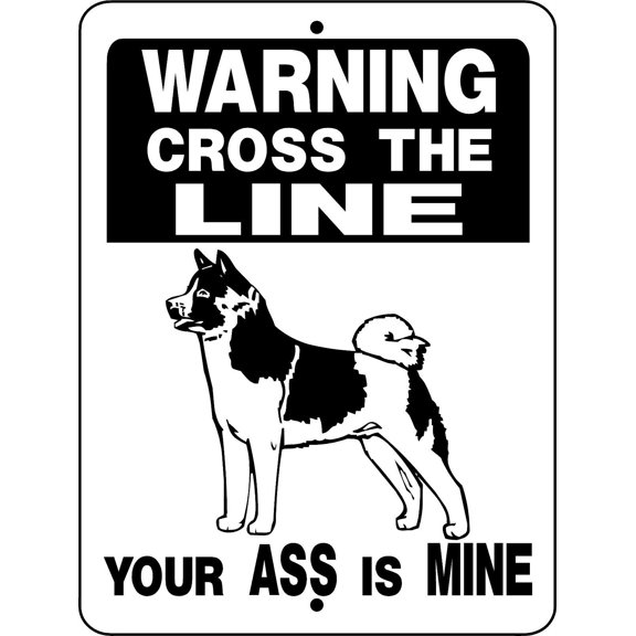 Warning Cross the line aluminum sign