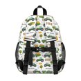 thumbnail image 3 of Tractor and Trailers White Pattern Backpack for School, Cute School Bag with Adjustable Shoulder Straps and Padded Back, 15"x11.42"x5.5", 3 of 5