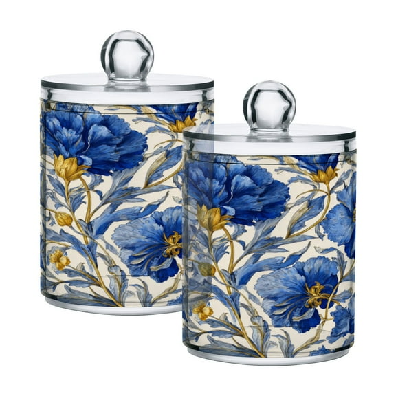 High-value clear storage jars keep life organized and within reach Beautiful Blue Floral Style