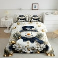 thumbnail image 2 of jejeloiu Cute Xmas Snowmen Bedding Comforter Set,Merry Christmas Twin Comforter Sets,Gold Holiday Ball Bedding Set For Child,Super Cozy Room Decor Reversible,2-Piece, 2 of 8