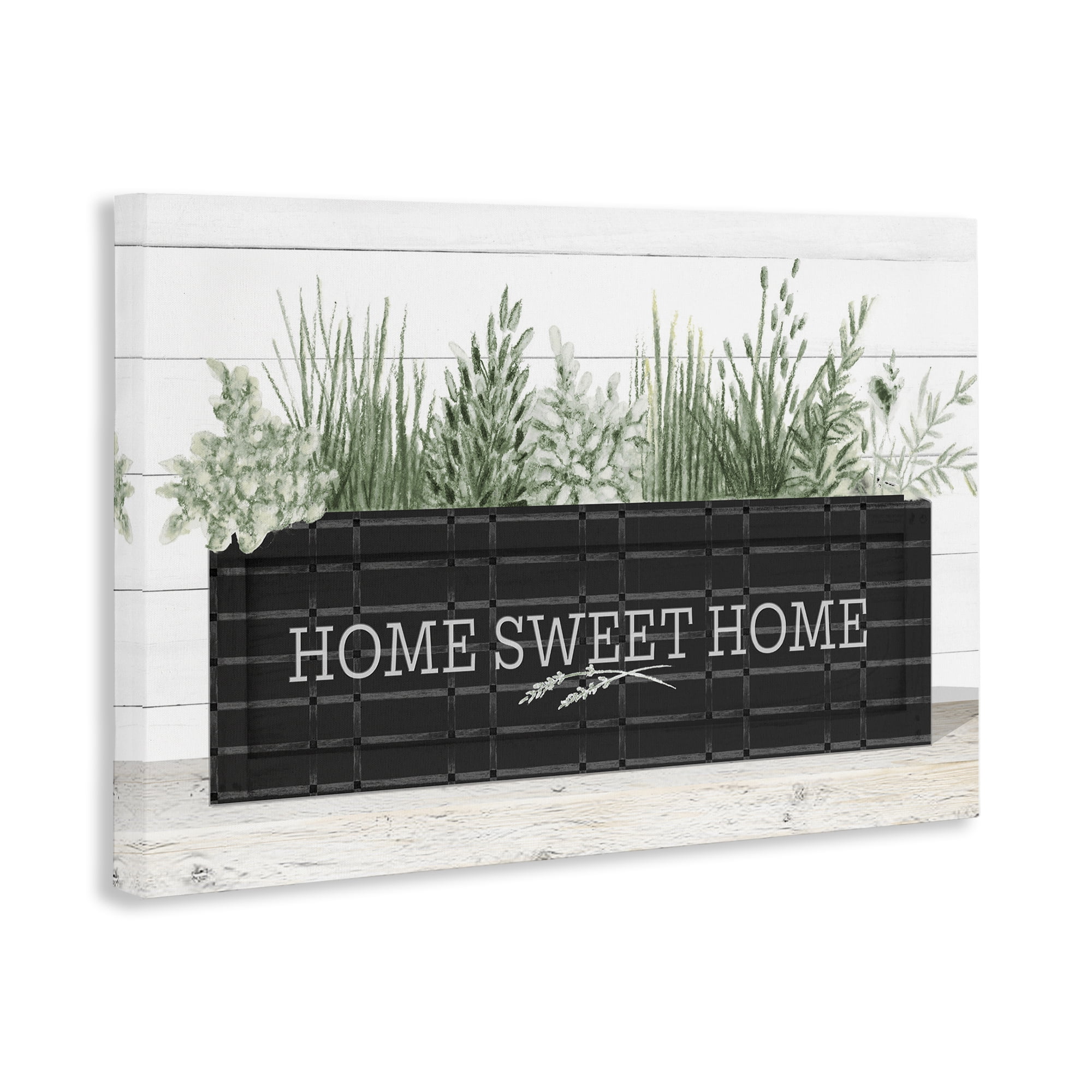 Stupell Industries Sweet Home Garden Box Botanical & Floral Painting Gallery Wrapped Canvas Art Print Wall Art, 30 x 20