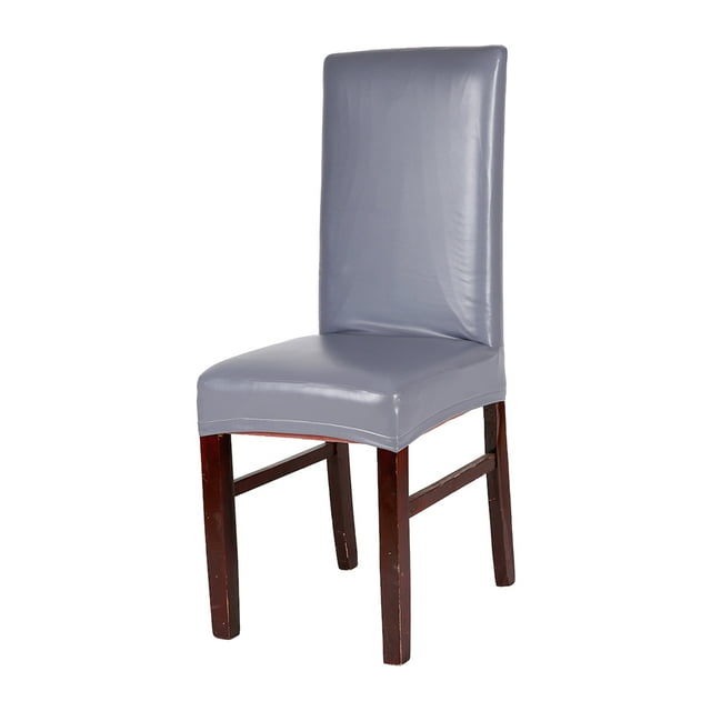 Matsuzay Fundas para sillas impermeables y a prueba de aceite para cenar sin preocupaciones, buena funda elástica para silla de comedor de PU Conjuntos de muebles de sala de estar gris
