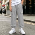 thumbnail image 3 of Tbopshirt Cargo Pants for Boys Size 5-15 Years Children's Elastic Waistband With Pockets Loose Ankle Pants Mid Size Outdoor Casual Work Pants, 3 of 9