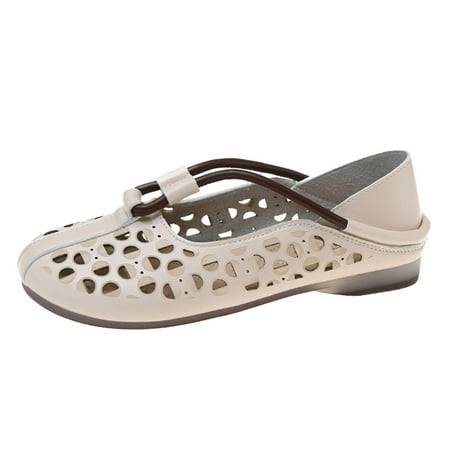 

nsendm Casual Dress Shoes for Women Flats Comfortable Womens Shoes Ethnic Style Womens Casual Dress Shoes Size 10 Beige 6.5