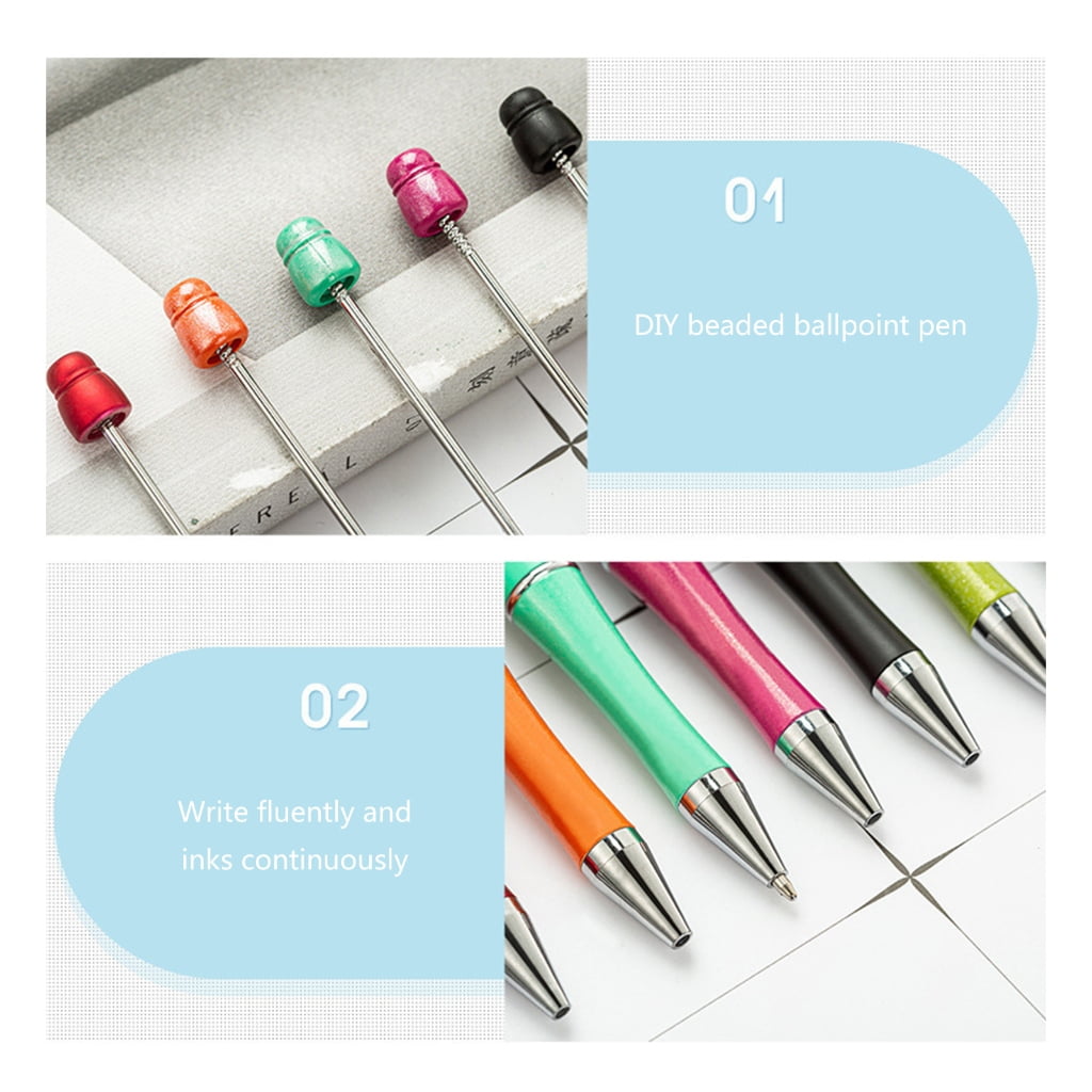 260Pcs DIY Sublimation Pen Blank Beadable Ballpoint Pen with Beads, Refills, Heat Transfer Pen for Christmas Party Favor