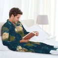 thumbnail image 5 of KLL World Map Sleepwear Mens Flannel Pajamas,Long Cotton Pj Set, 5 of 7