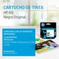 thumbnail image 2 of Cartucho de tinta HP 60 negra Original CC640WL Para HP Deskjet F4224 F4480 Photosmart D110a C4780 HP, 2 of 2