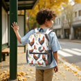 thumbnail image 6 of Rooster and Feather White Pattern 17" School Backpacks for Teens,Waterproof Oxford Fabric,S-Shape Padded Straps for School,Travel,Hiking,Camping, 6 of 6