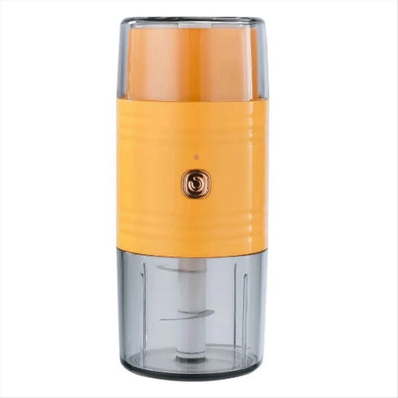 Mini Procesador de Alimentos de Alimentos Eléctrico de Doble Cabezal para Verduras, Carne, Frutas y Nueces Separación en Seco y Húmedo Naranja