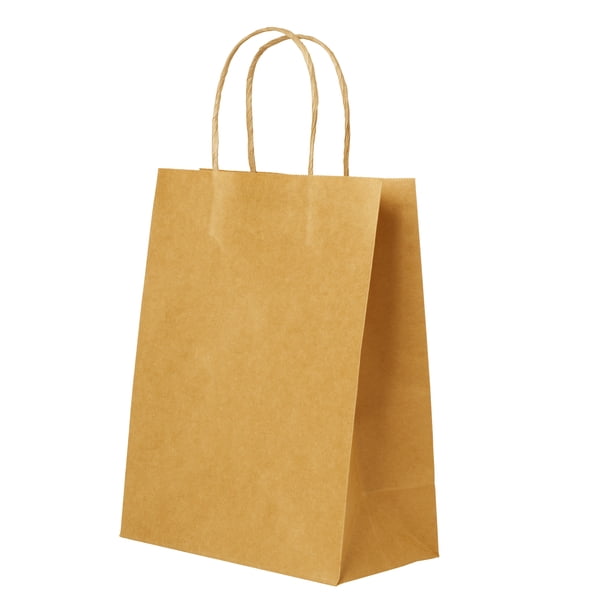 Bolsas de papel kraft con asas para regalo de cumpleaños bodas fiestas.