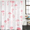 thumbnail image 2 of Pink Mushroom Shower Curtain, Waterproof Shower Curtains for Bathroom, Vintage Botanical Autumn Farmhouse Washable Fabric Bathtub Curtain Set Bath Decor with 12 Hooks 48"x72", 2 of 8