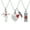 Red, variant on 3 Pcs Cremation Jewelry Heart / Cylinder / Rose Flower Urn Necklace Ashes Cremation Jewelry Stainless Steel Memorial Pendants Gift Funeral Ash Holder