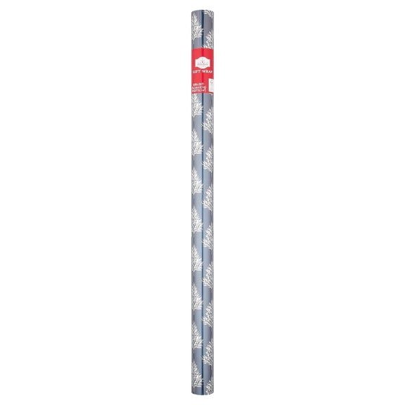 Blue and Silver Foil Trees Christmas Wrapping Paper, 70 sq ft, by Holiday Time
